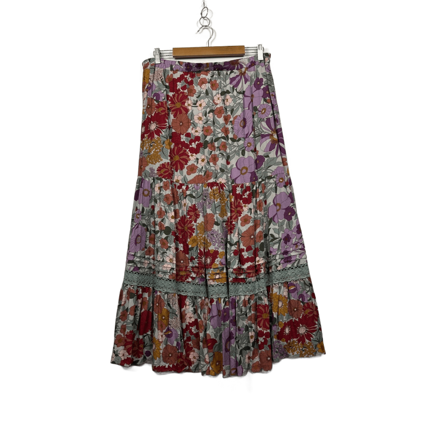 New Caroline Morgan Multicoloured Floral Maxi Skirt Size 16