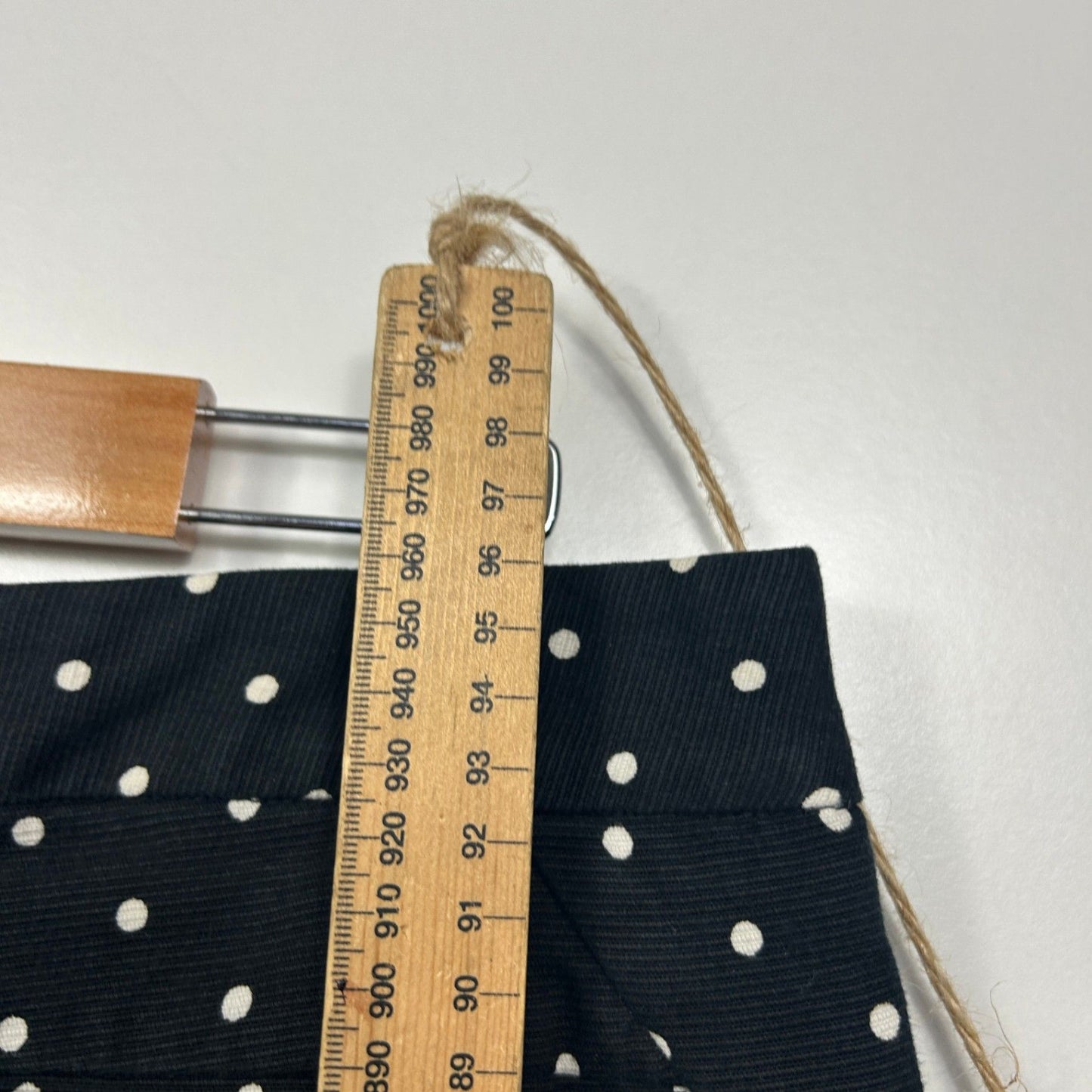 Cue Black White Polka Dots Pants Trousers Size 14 Corduroy Pockets