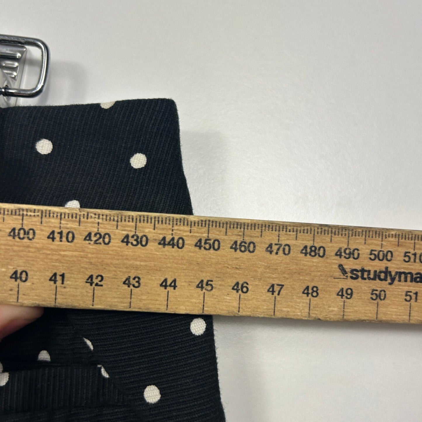 Cue Black White Polka Dots Pants Trousers Size 14 Corduroy Pockets