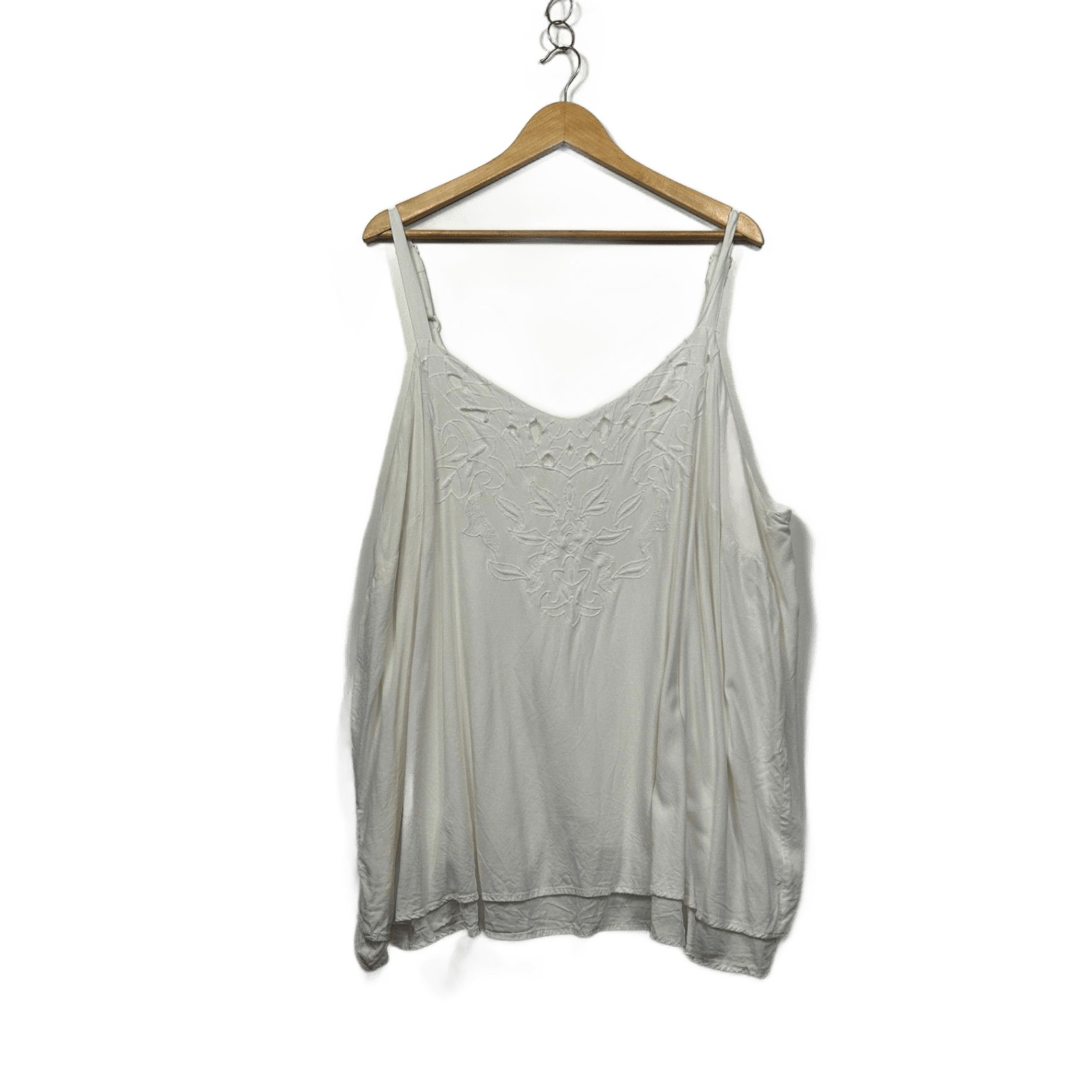 Autograph? White Embroidered Sleeveless V-Neck Boho Camisole Singlet Top Size 26