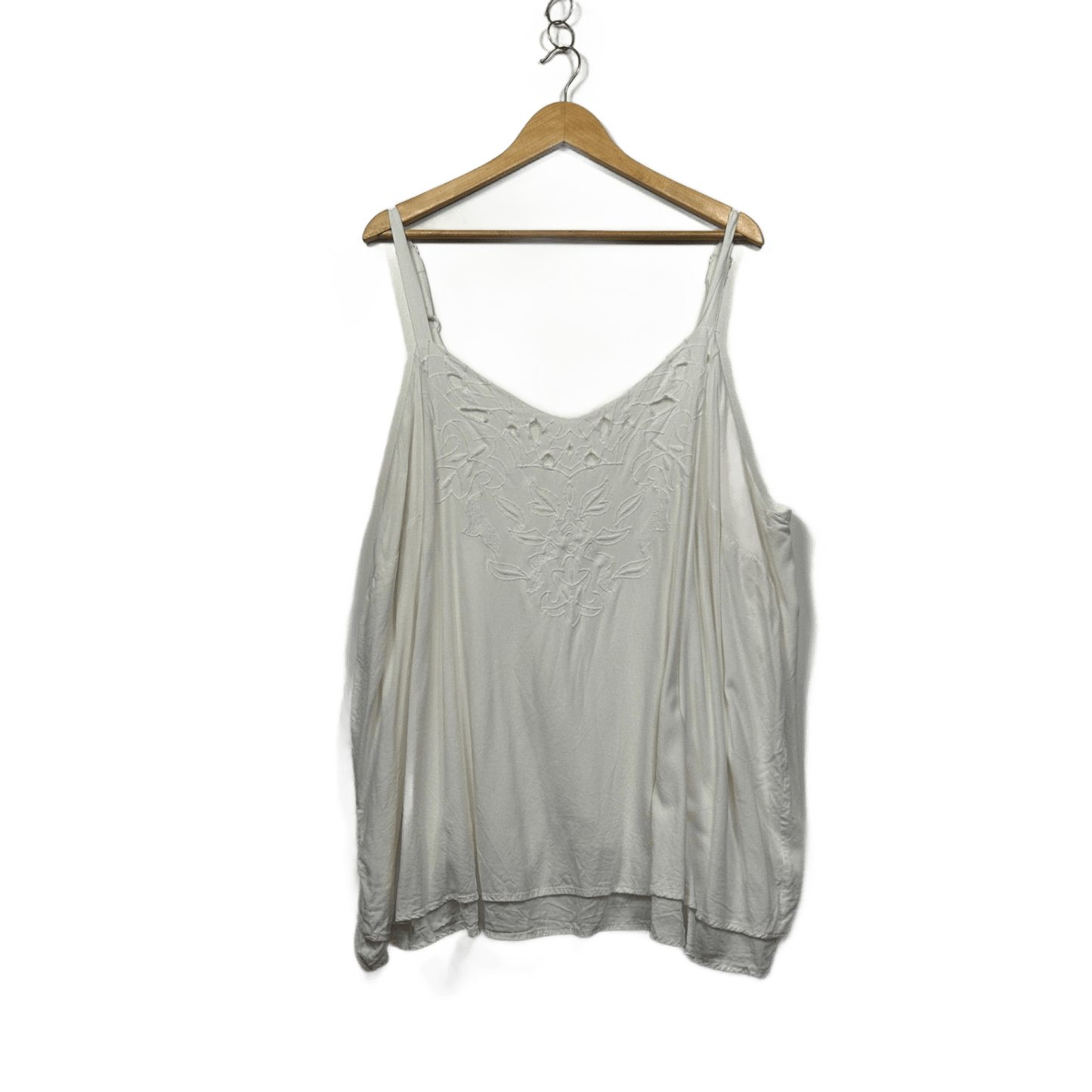 Autograph? White Embroidered Sleeveless V-Neck Boho Camisole Singlet Top Size 26