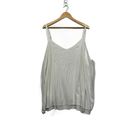 Autograph? White Embroidered Sleeveless V-Neck Boho Camisole Singlet Top Size 26