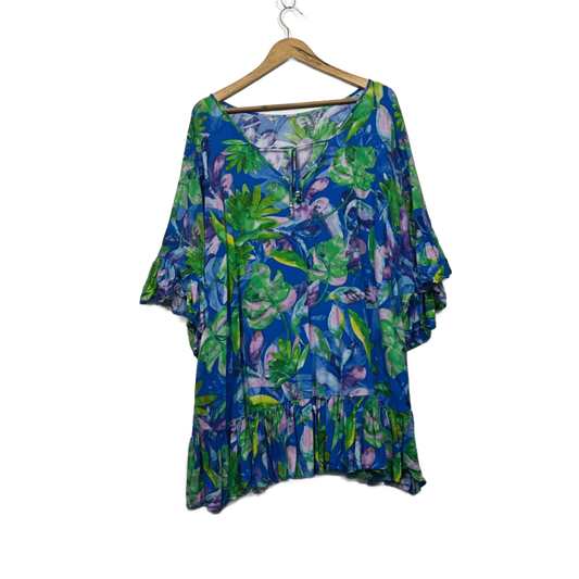 Autograph Multicoloured Floral Short Sleeve Tunic Tip Size 26
