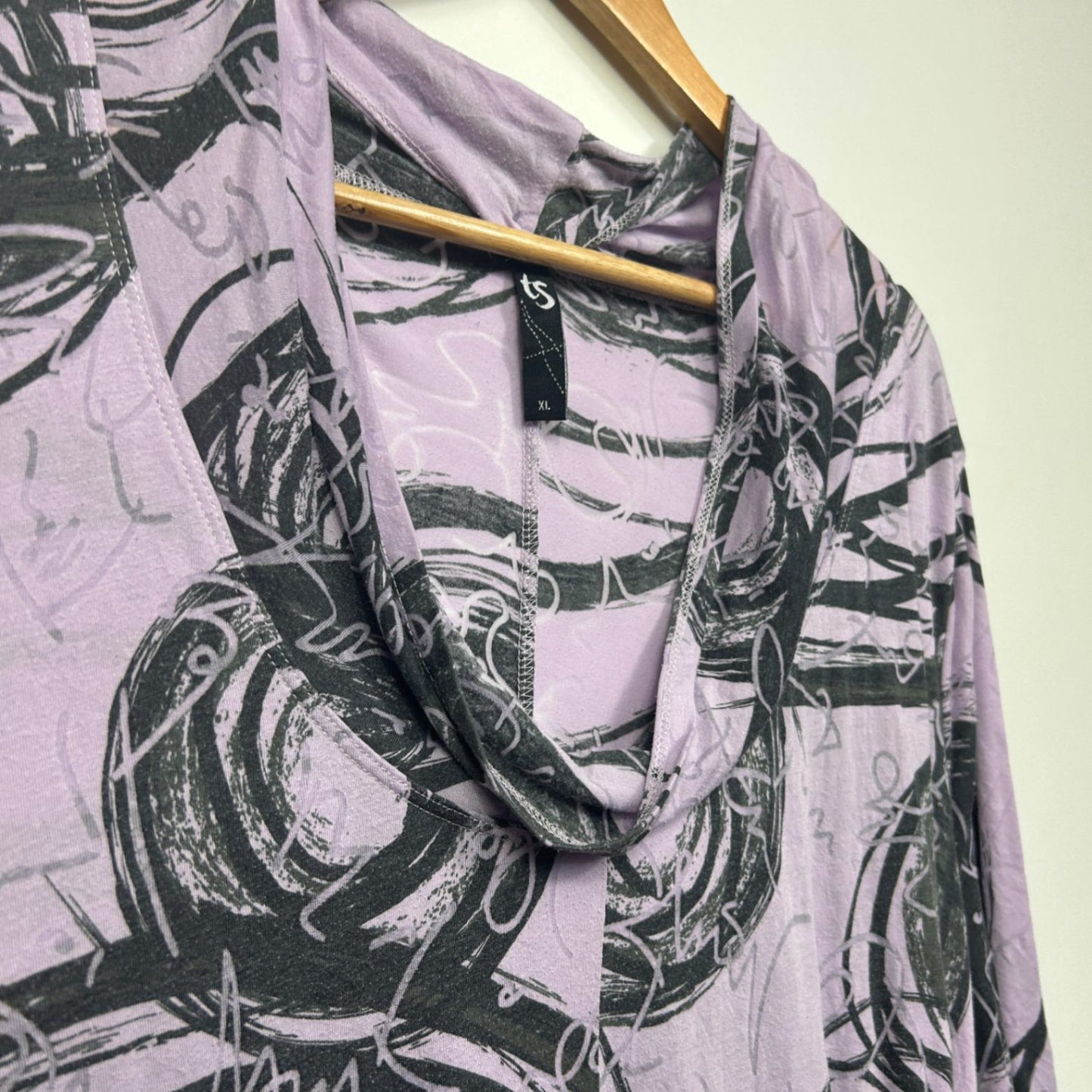 Taking Shape Lilac Black Knee Length Cowl Neck Tunic Dress Size 22 Plus XL