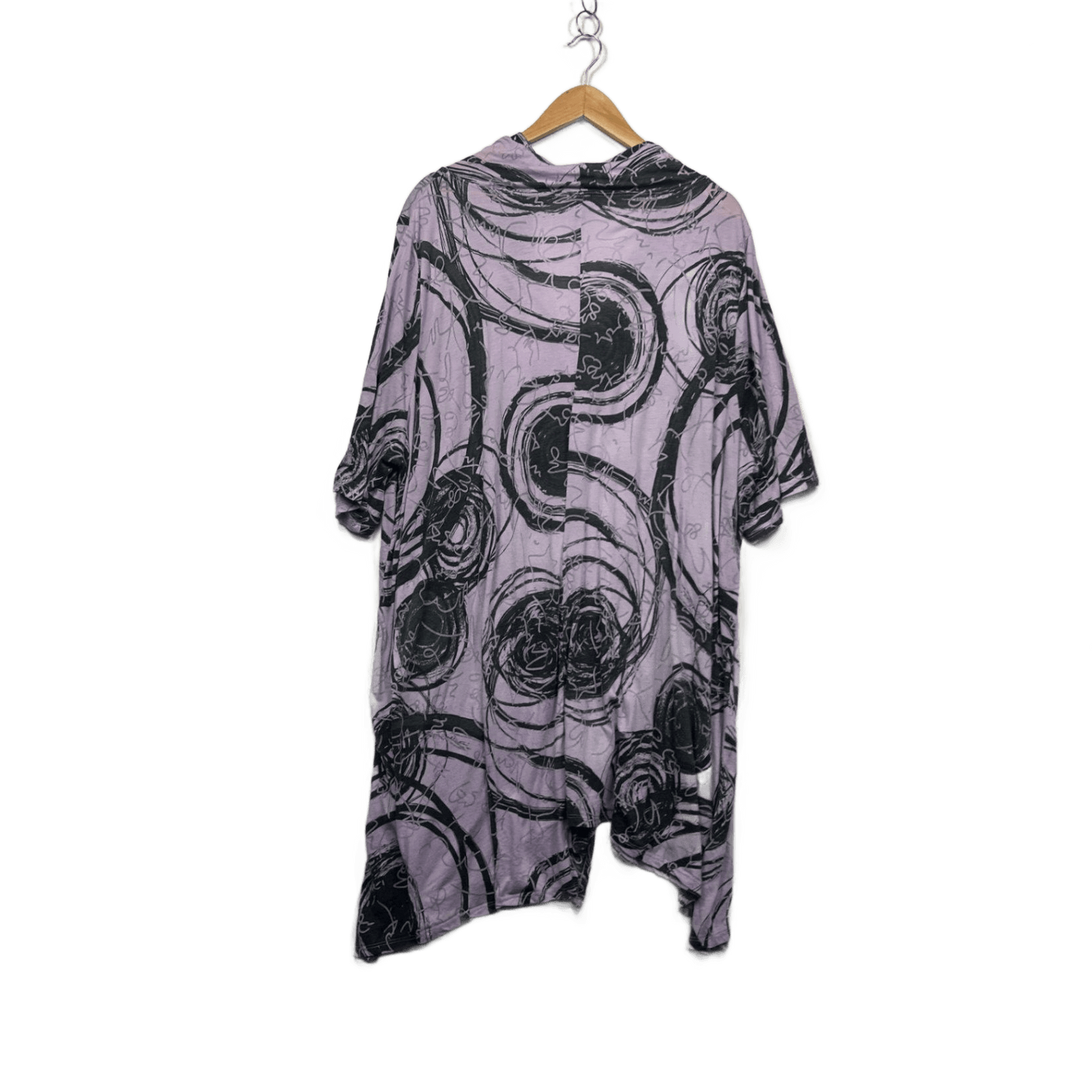 Taking Shape Lilac Black Knee Length Cowl Neck Tunic Dress Size 22 Plus XL