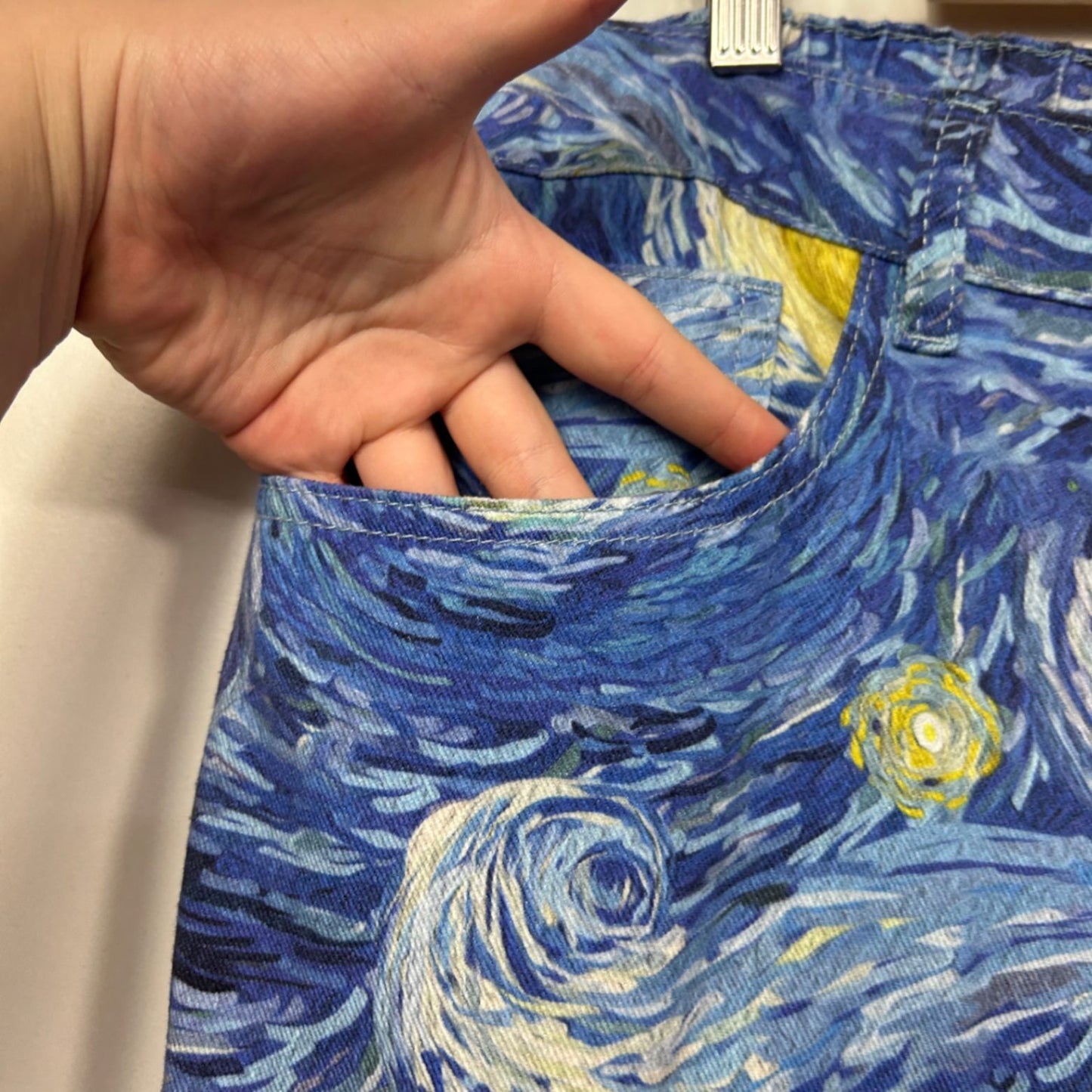 SHEIN CURVE Stars Moon Night Wide Leg Pants with Pockets Size 16 18