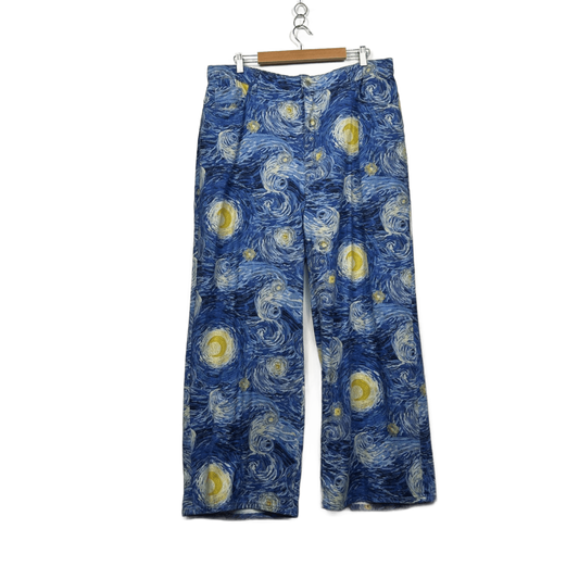 SHEIN CURVE Stars Moon Night Wide Leg Pants with Pockets Size 16 18