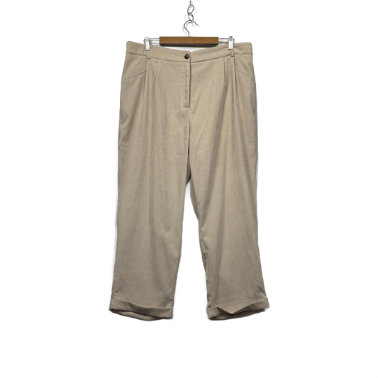 SHEIN Curve Womens Beige Corduroy Wide Leg Trousers 3XL