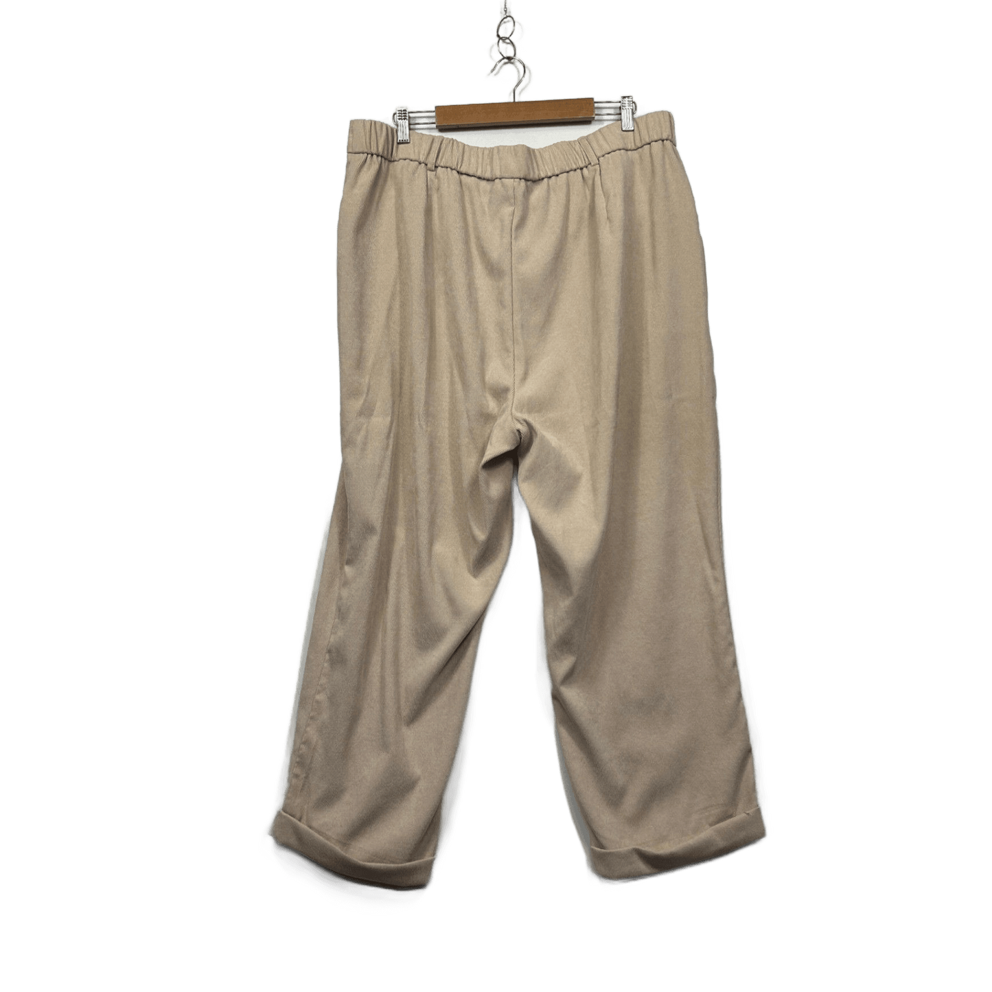 SHEIN Curve Womens Beige Corduroy Wide Leg Trousers 3XL