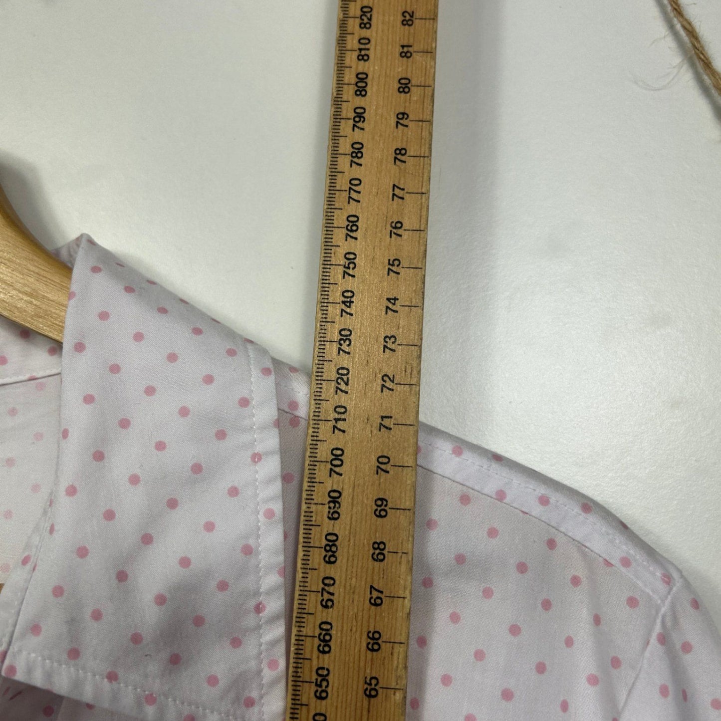 Avella White Pink Polka Dots Button Up Blouse Size 18