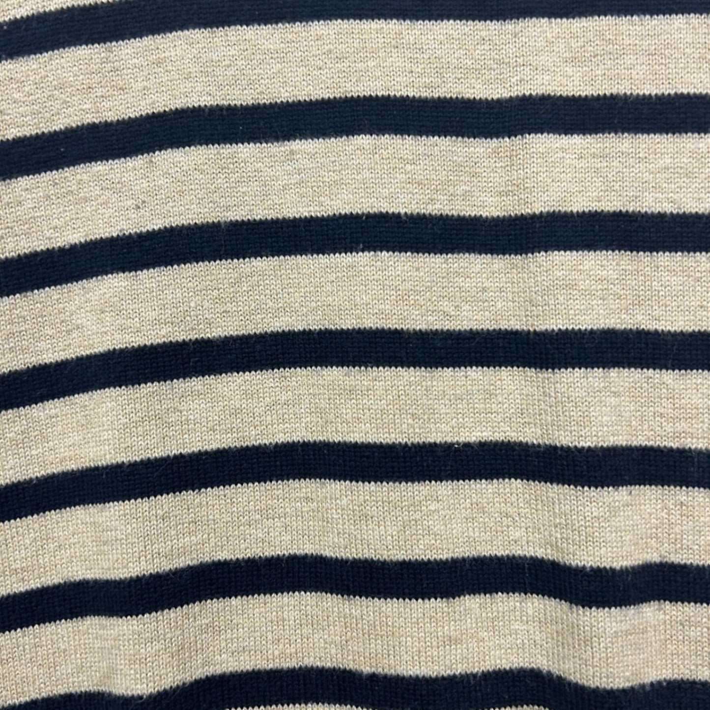 Suzanne Grae Beige Black Cotton Viscose Striped Casual Top Size 14 Large