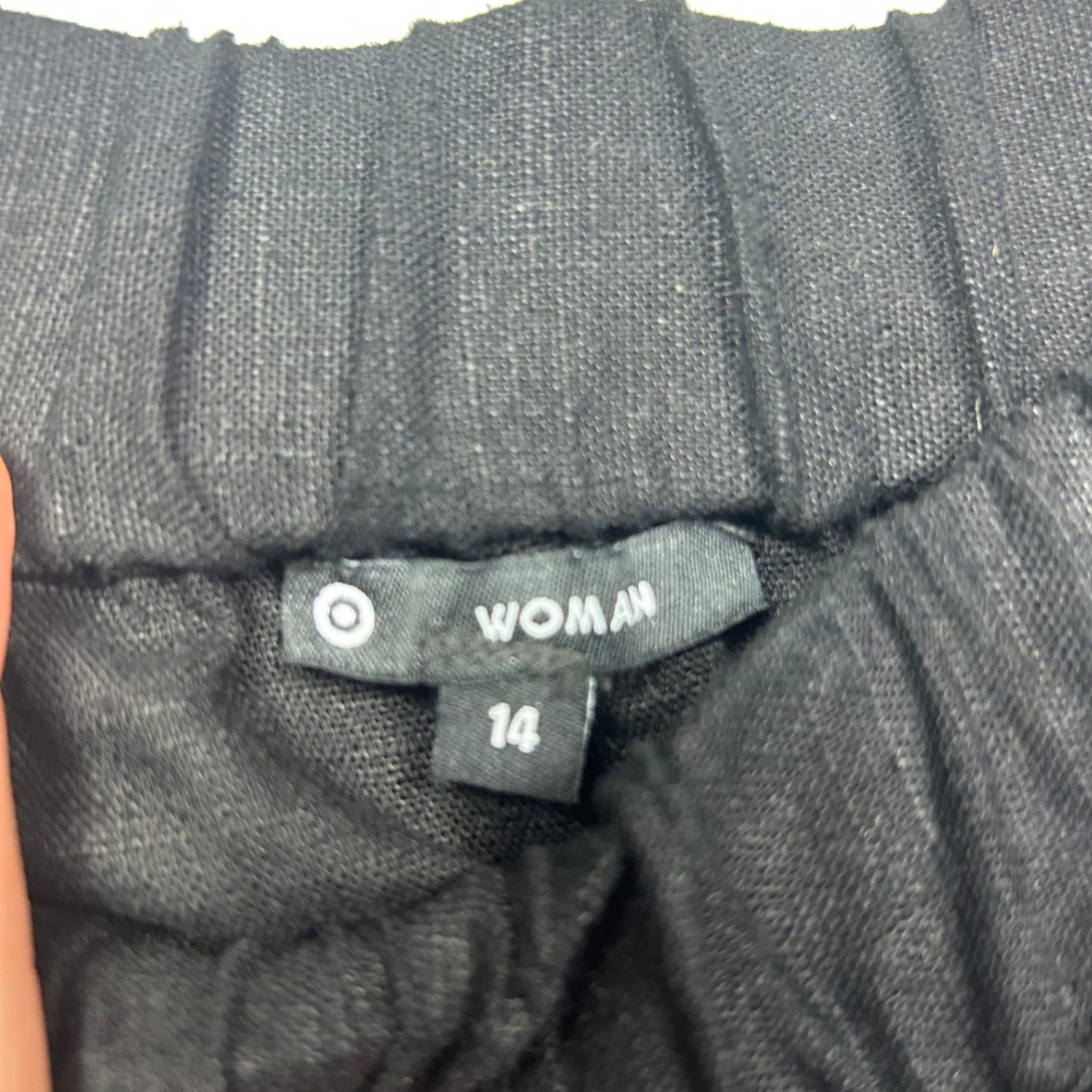 Target Black Linen Blend Maxi Skirt with Pockets Size 14