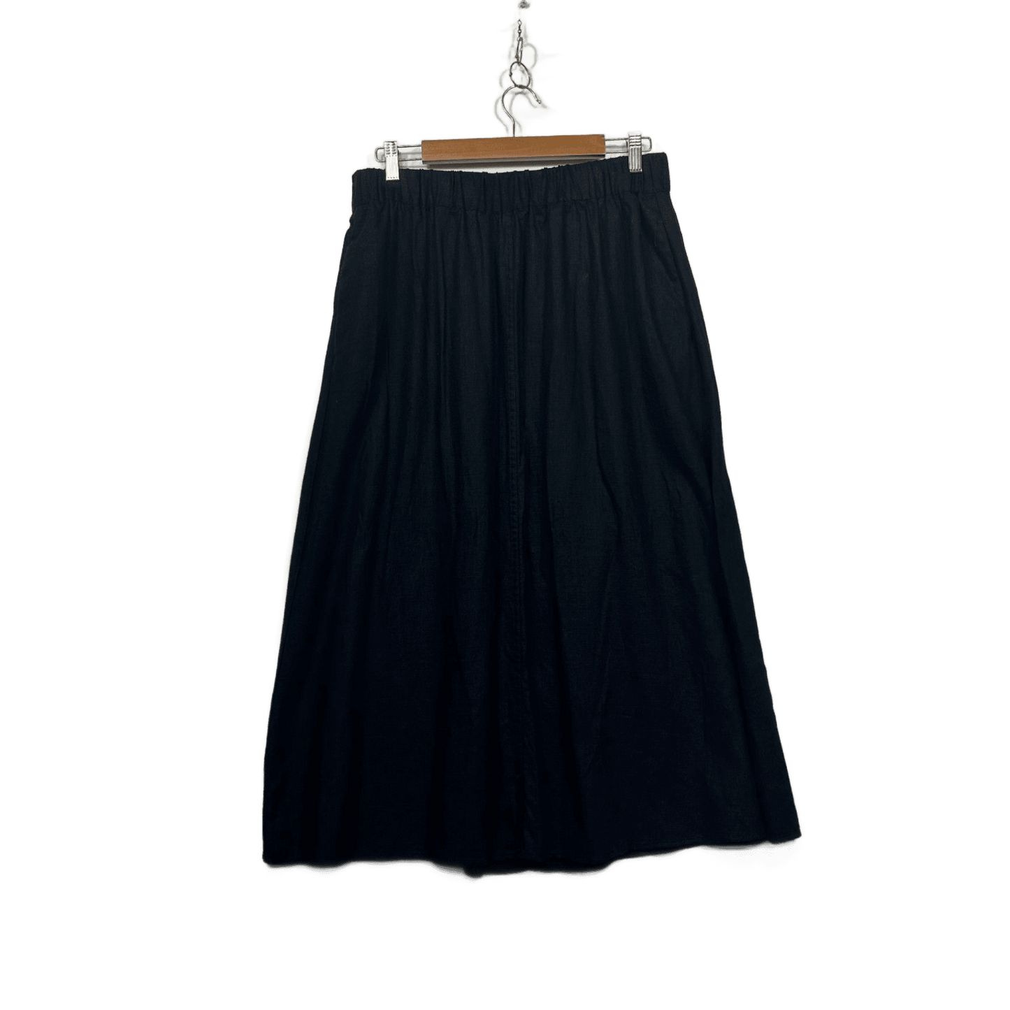 Target Black Linen Blend Maxi Skirt with Pockets Size 14