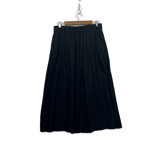Target Black Linen Blend Maxi Skirt with Pockets Size 14