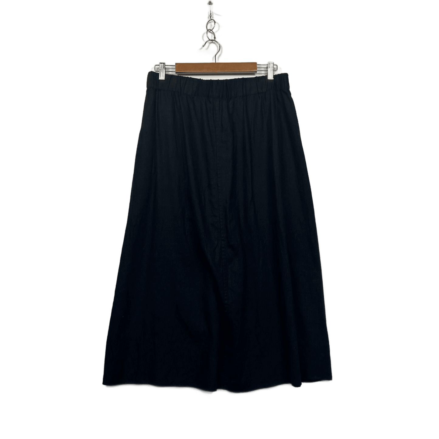 Target Black Linen Blend Maxi Skirt with Pockets Size 14
