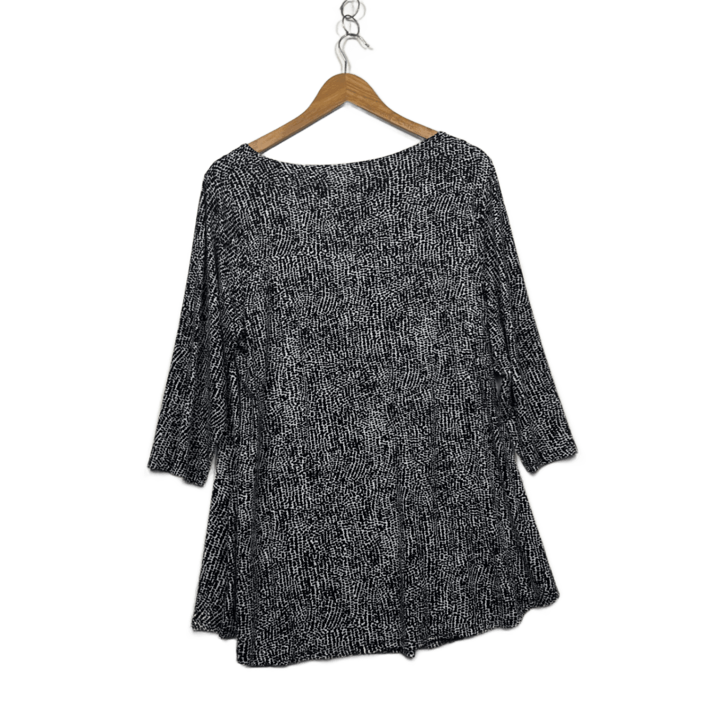 Taking Shape Black White Long Sleeve Scoop Neck Casual Blouse Top Size 14