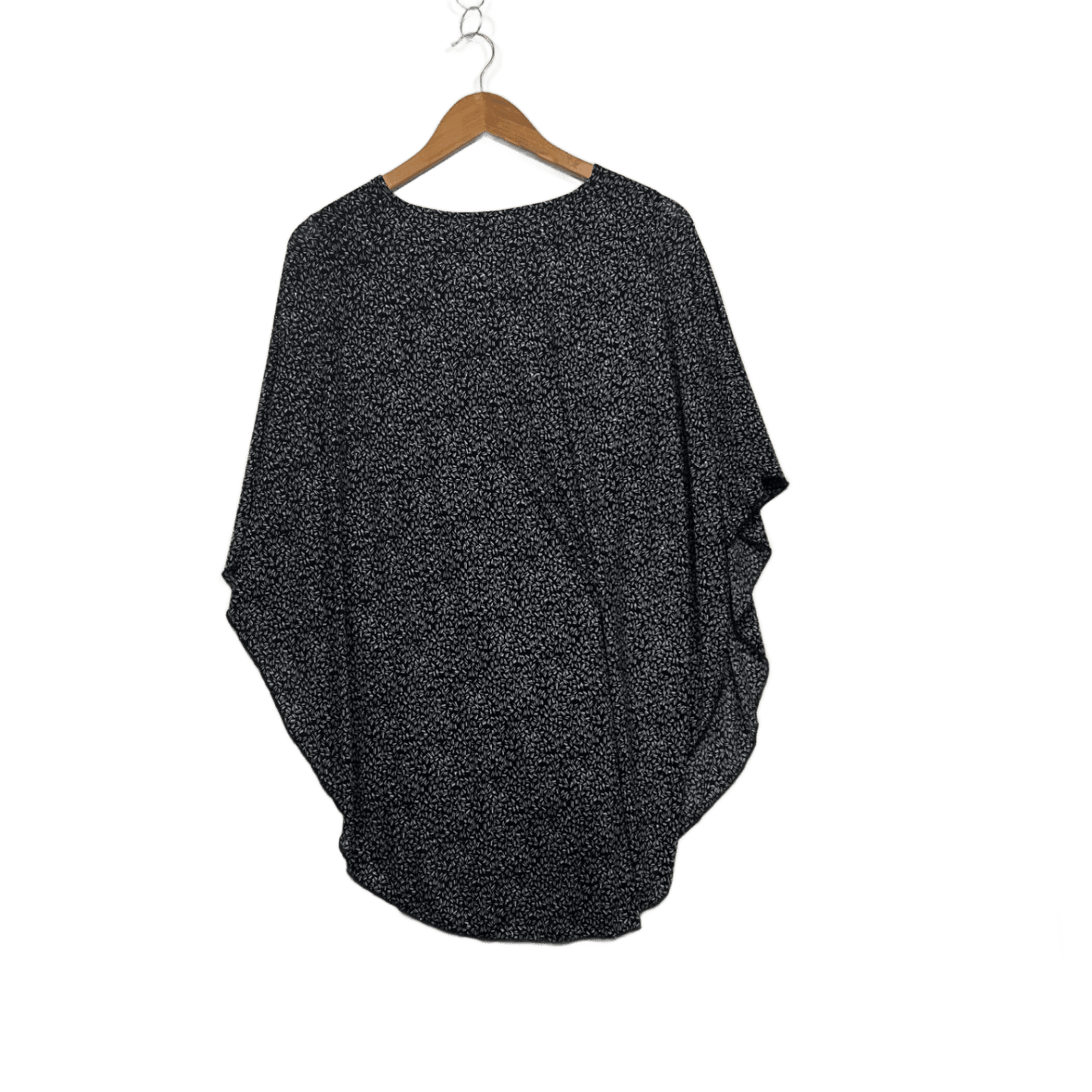 Elegant Black White Short Sleeve Batwing Blouse Size XXL 2XL 18