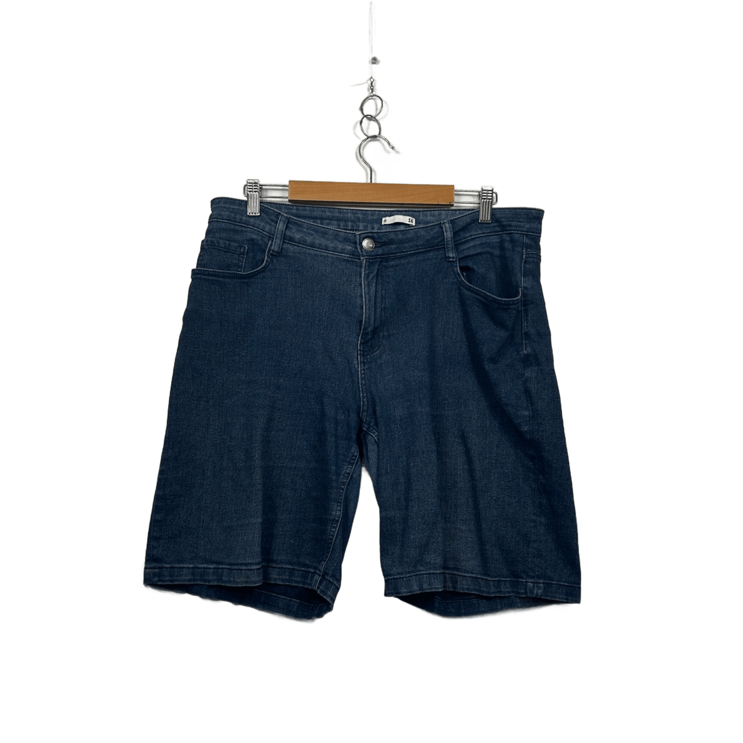 Target Blue Cotton Blend Denim Shorts Size 16