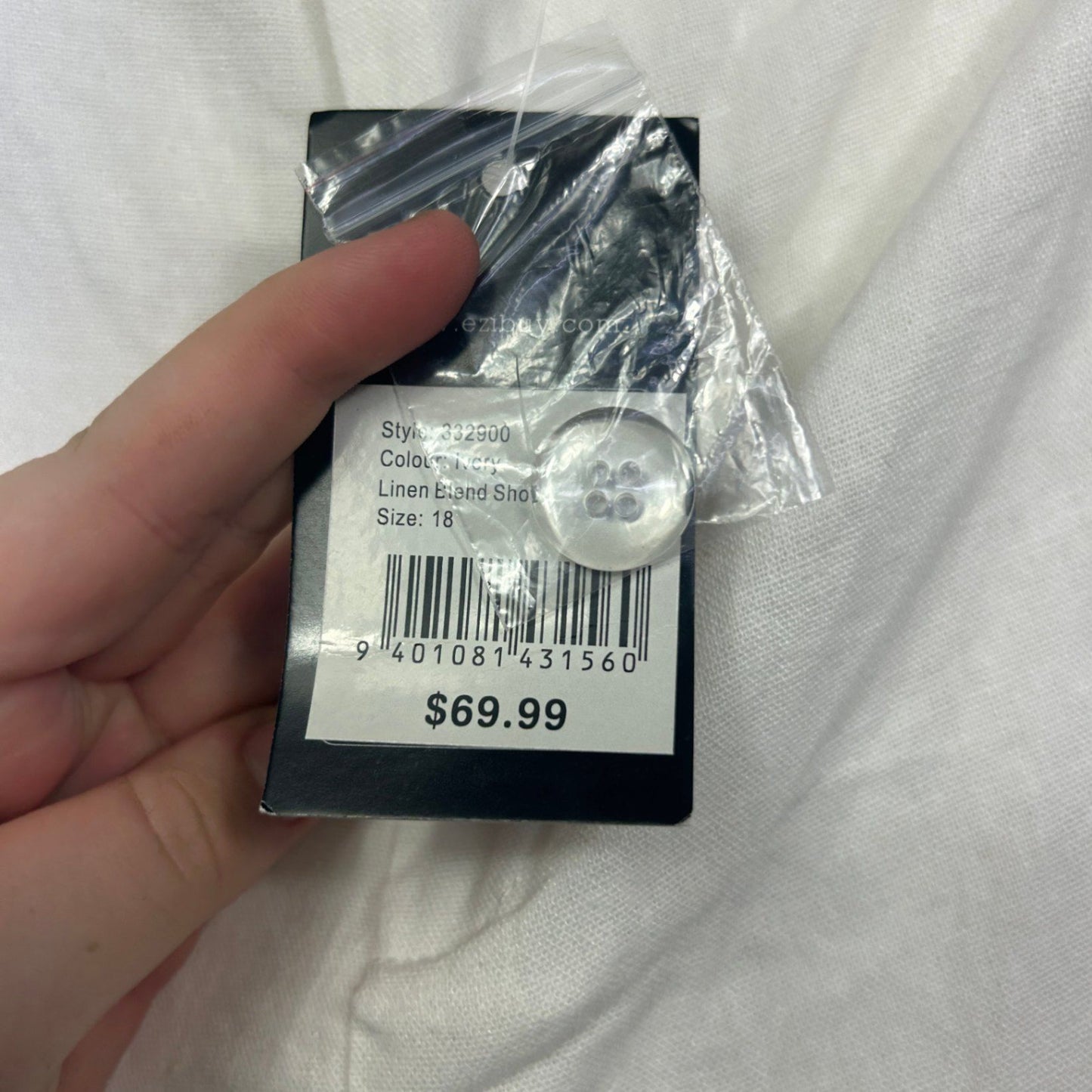 New Emerge Cream Linen Blend Casual Shorts with Pockets Size 18