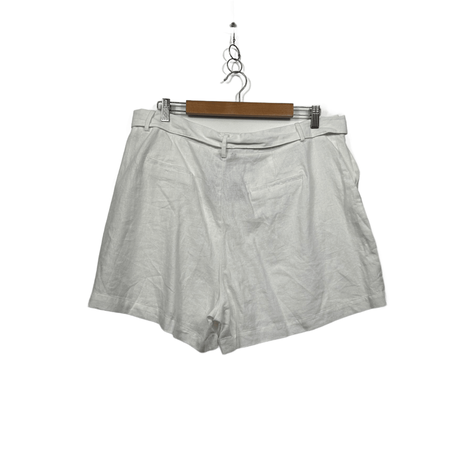 New Emerge Cream Linen Blend Casual Shorts with Pockets Size 18