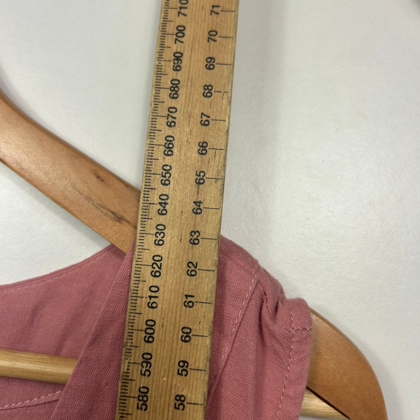 Rivers Dusky Pink Linen Blend Sleeveless V-Neck Blouse Tank Top Size 14