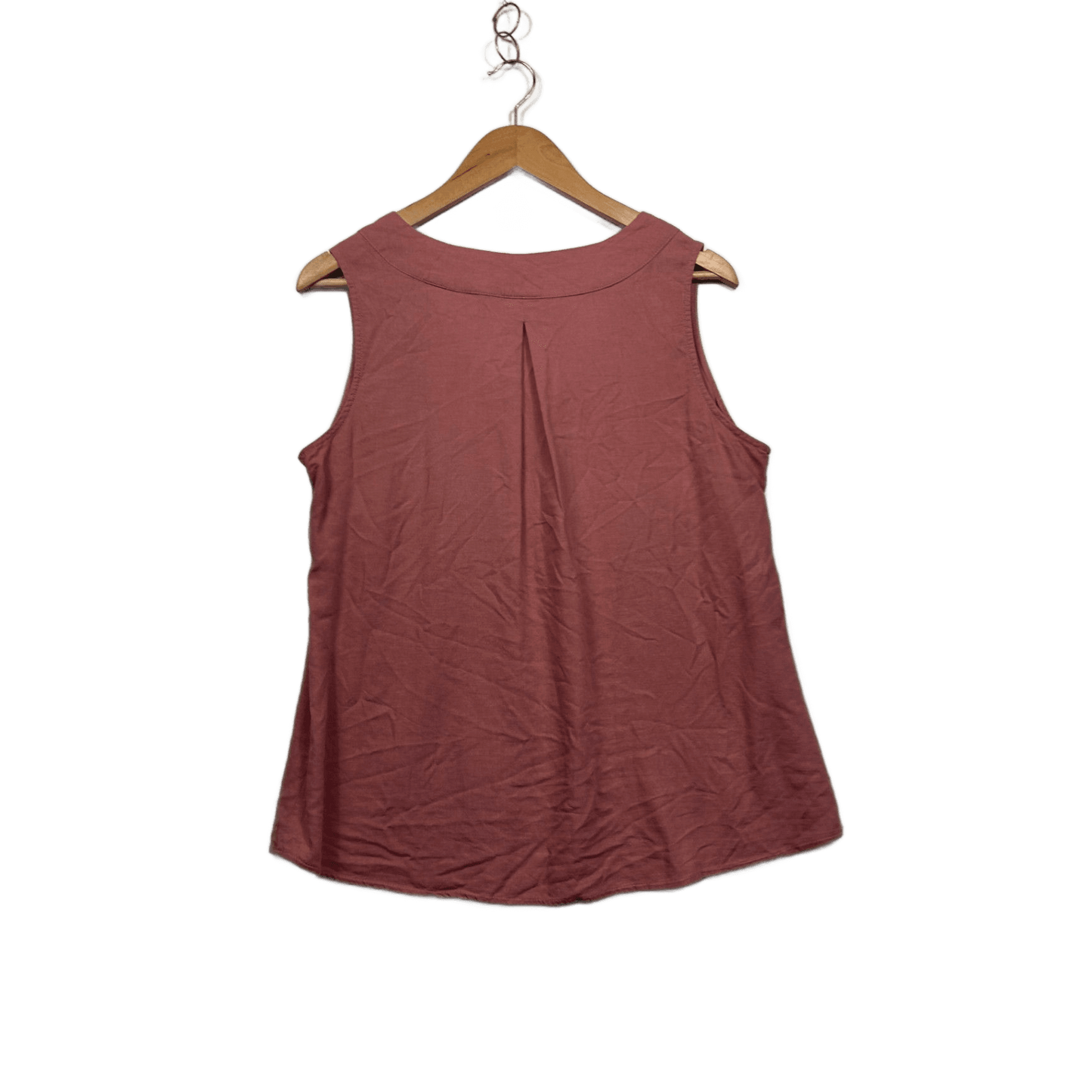 Rivers Dusky Pink Linen Blend Sleeveless V-Neck Blouse Tank Top Size 14