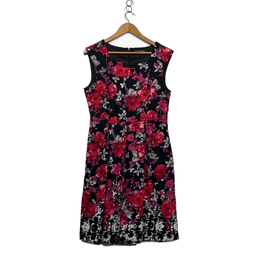 Jacqui E Sleeveless Floral Dress Size 14