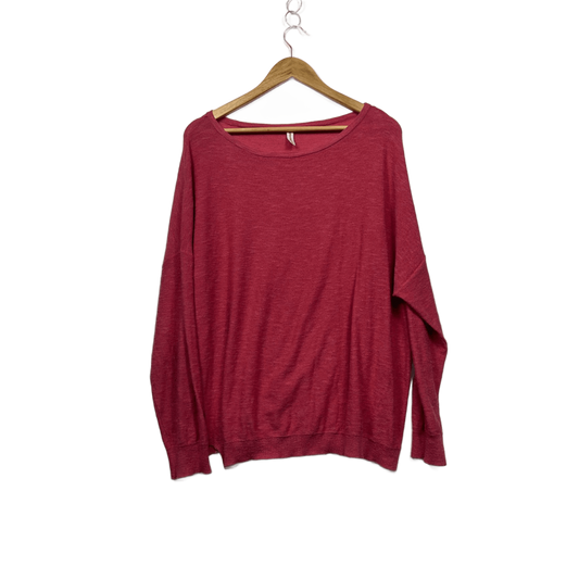 Brilliant Basics Red Long Sleeve Crew Neck Casual Jumper Knit Top Size 16 XL