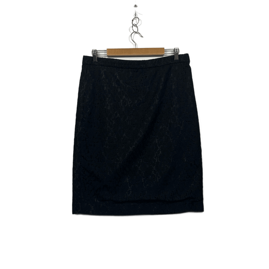 Capture Black Knee Length lace Overlay Pencil Skirt Size 14