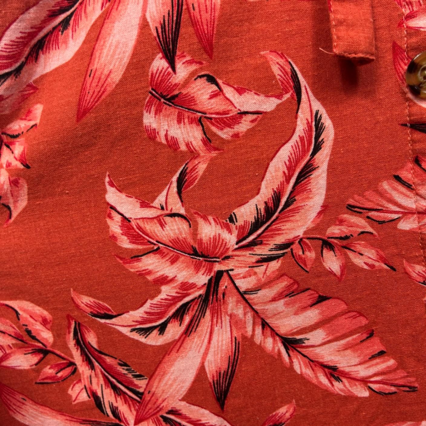 Rockmans Red Linen Blend Sleeveless Floral Button Up Midi Dress Size 14 Pockets