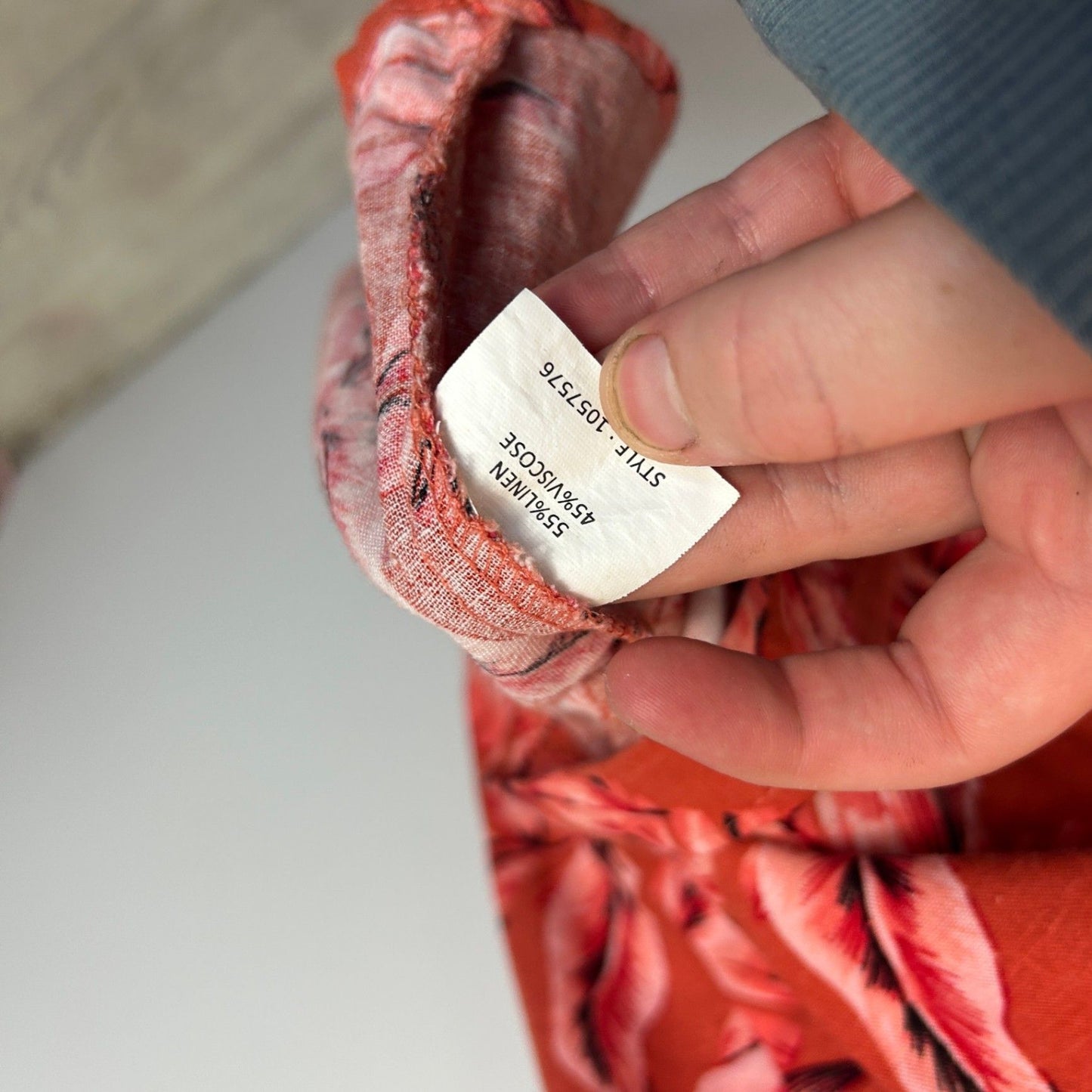 Rockmans Red Linen Blend Sleeveless Floral Button Up Midi Dress Size 14 Pockets