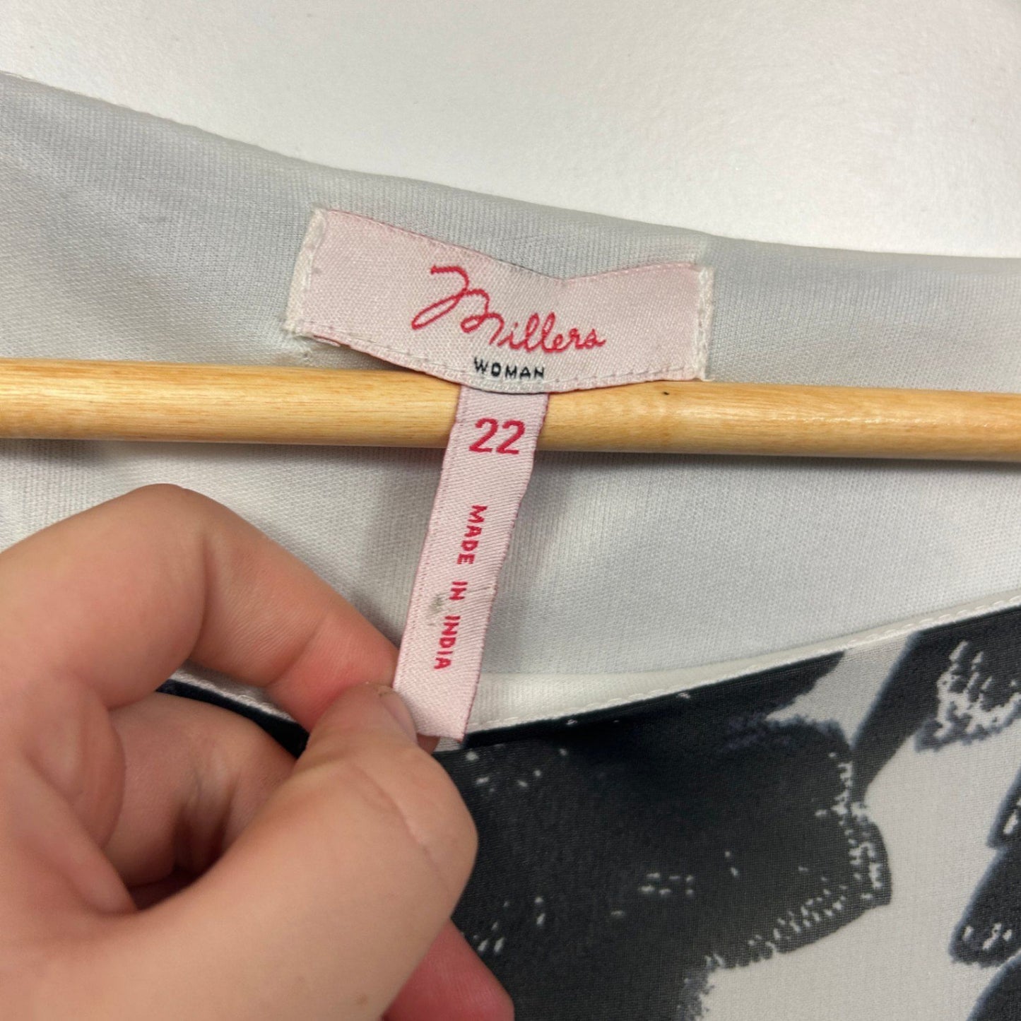 Millers Black White Short Sleeve Kaftan Top Blouse Size 22