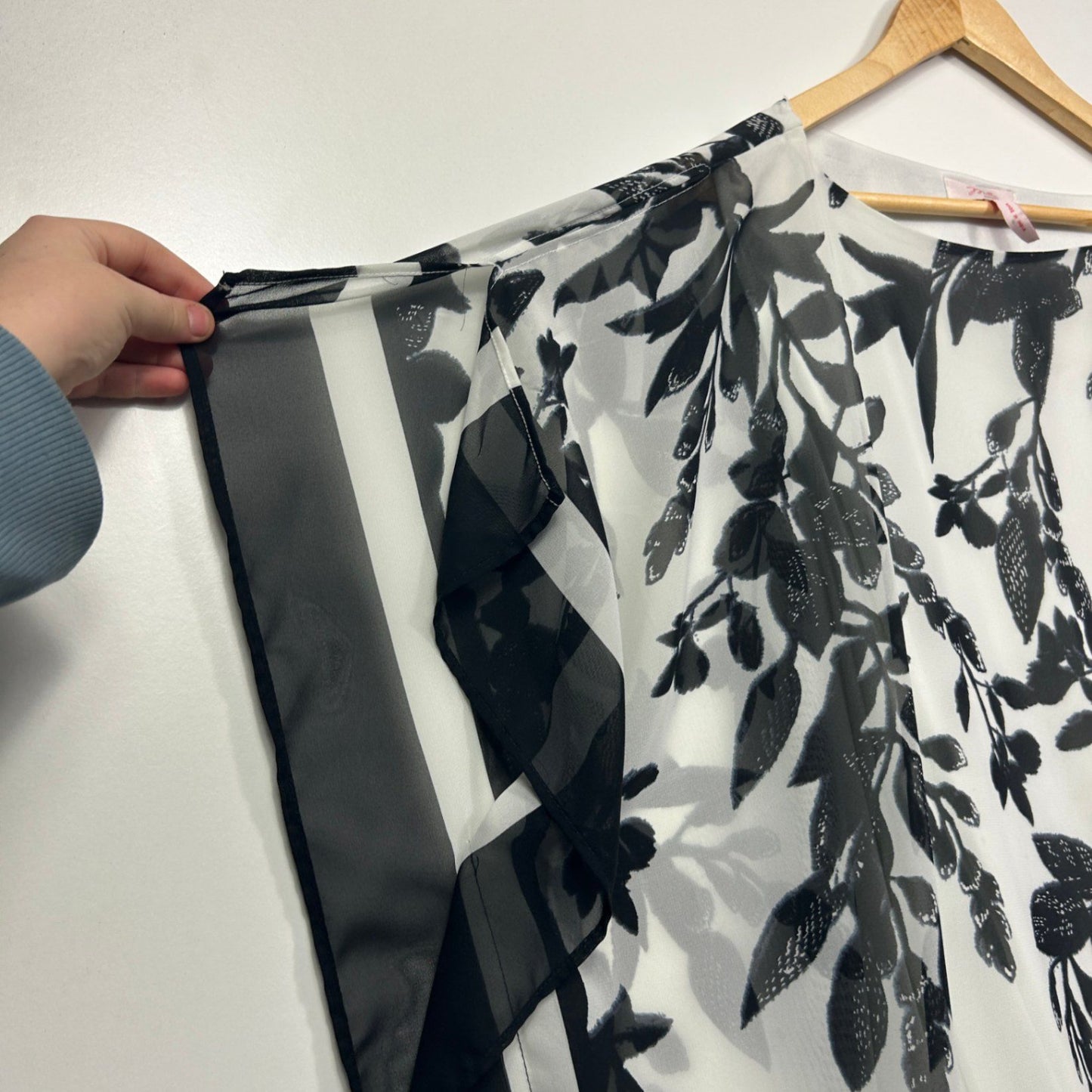 Millers Black White Short Sleeve Kaftan Top Blouse Size 22