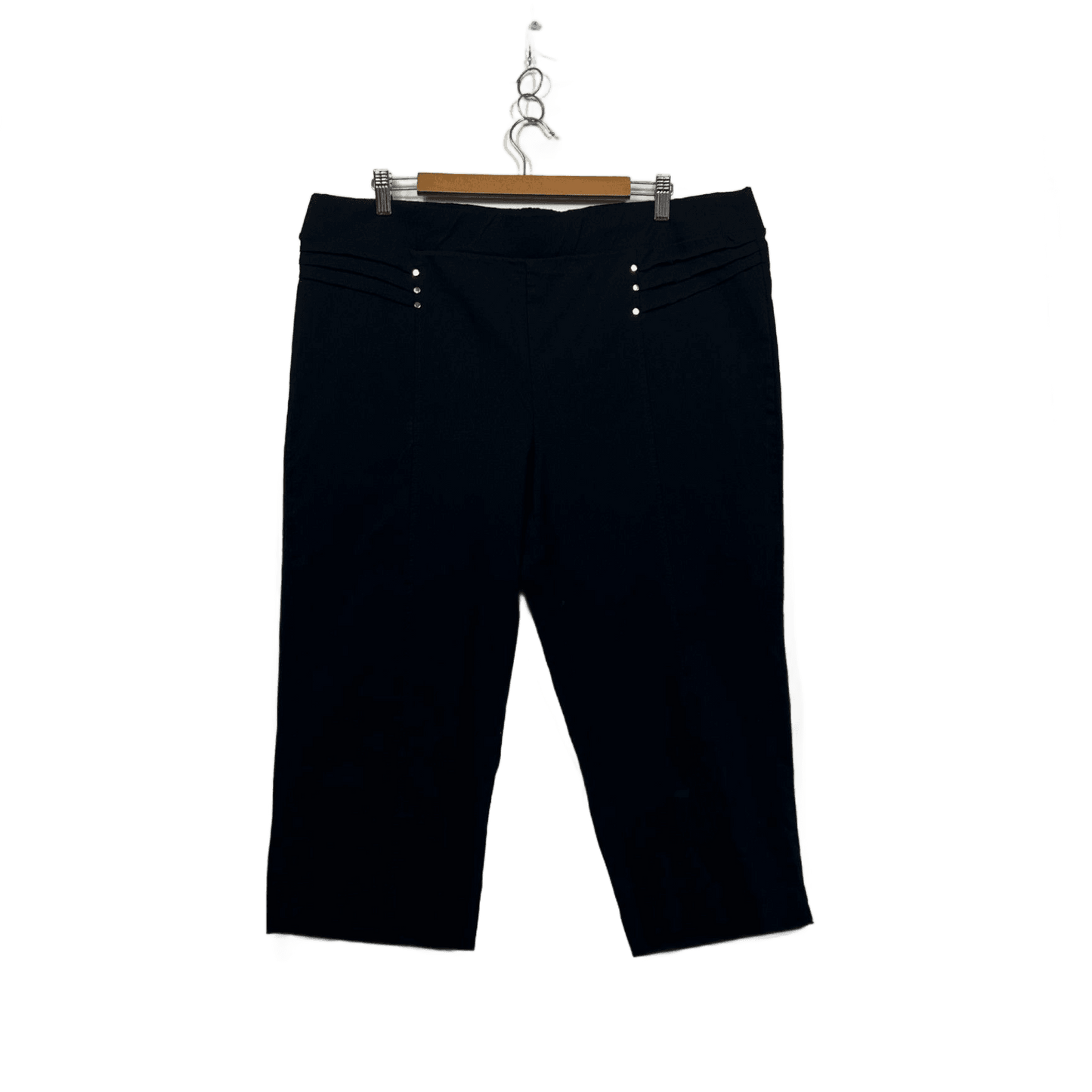 Rockmans Black Cropped Pants Size 20 Stretch Comfort