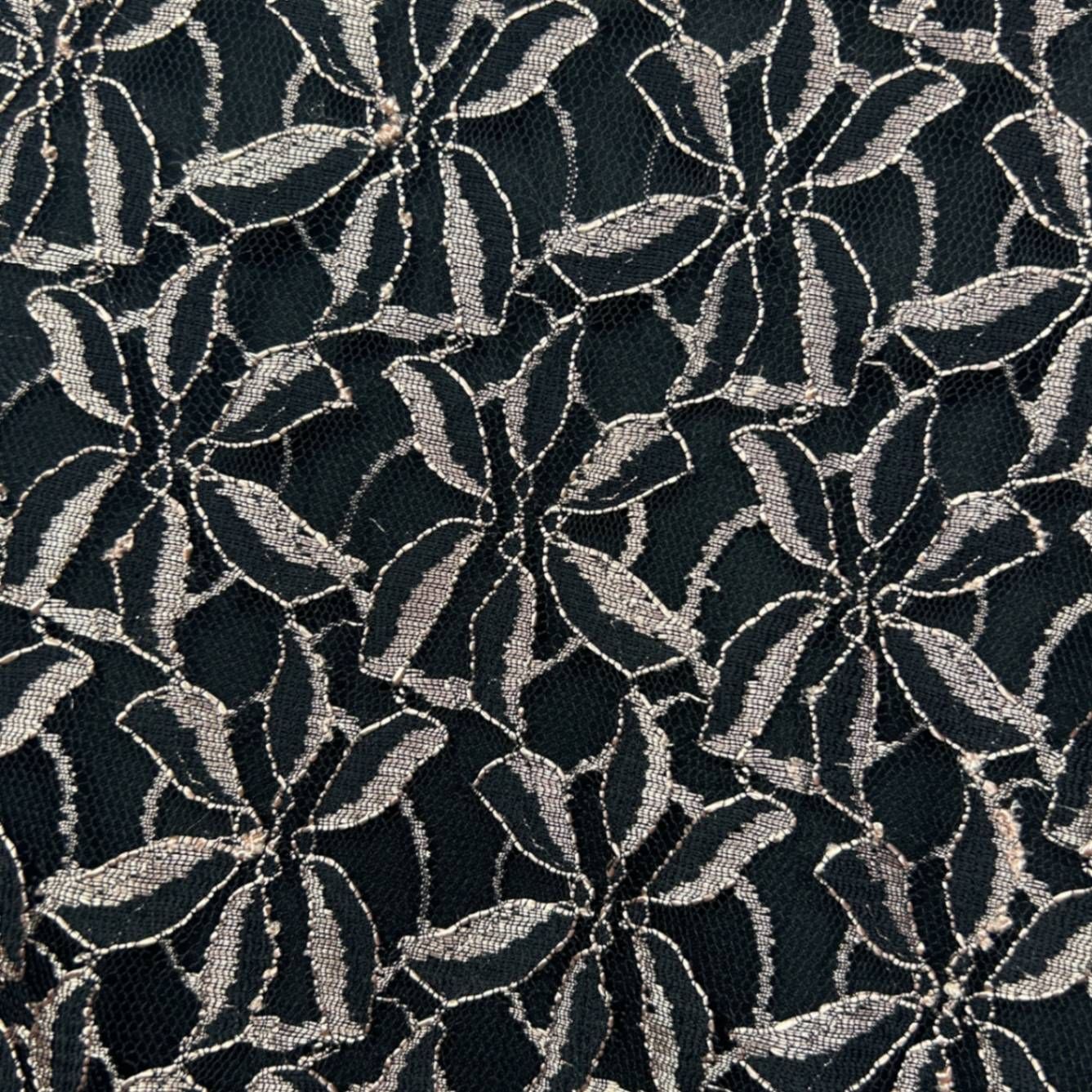 Millers Black Gold Metallic Floral Lace Wide Leg Pull-On Trousers Pants Size 14