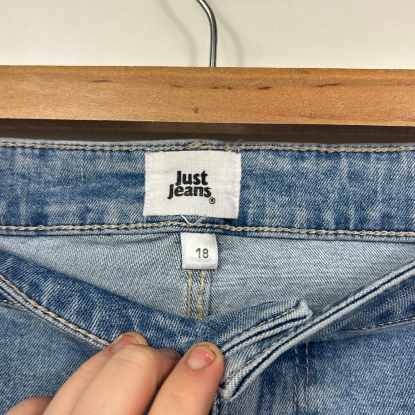 Just Jeans Womens Blue Denim Straight Leg Jeans Size 18