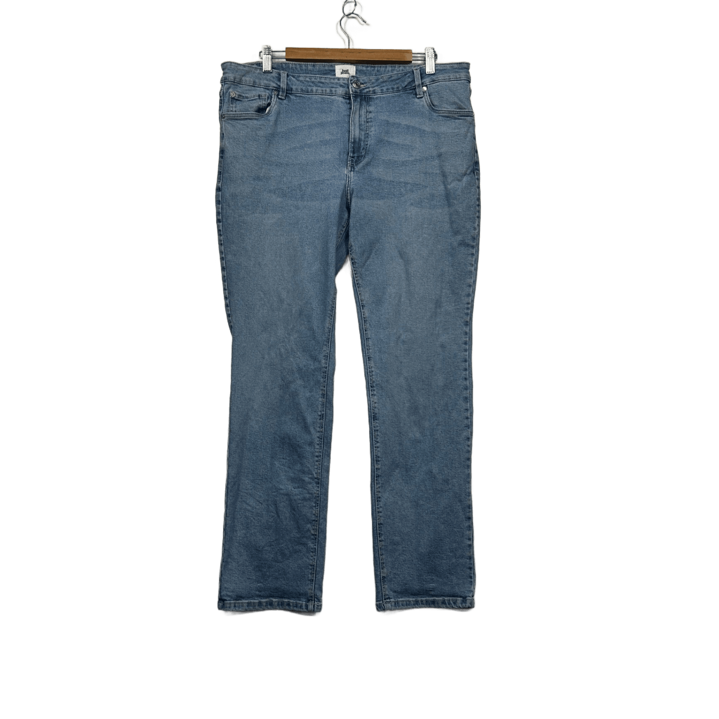 Just Jeans Womens Blue Denim Straight Leg Jeans Size 18