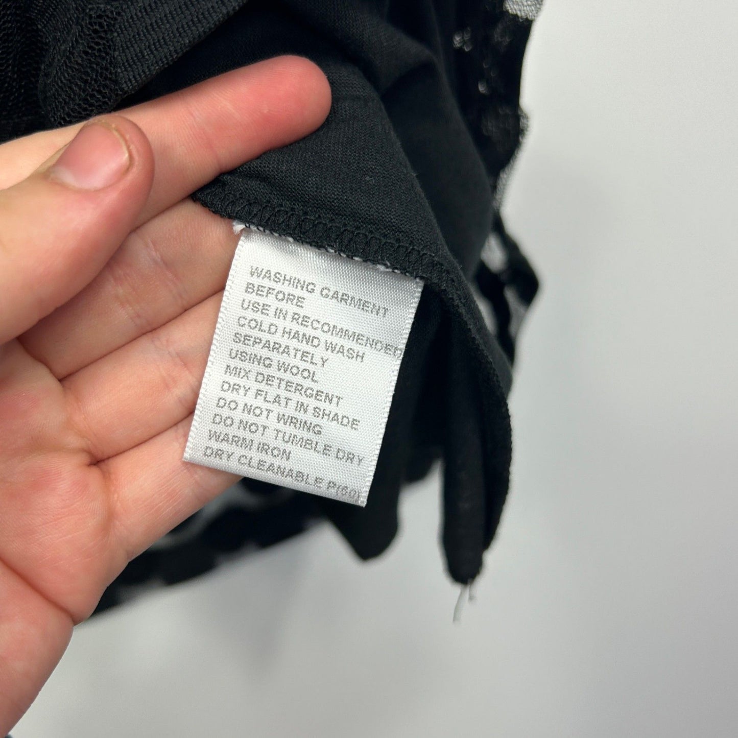 Boo Radley Women's Black  Short Sleeve Sheer Overlay Polka Dot Blouse Size 12 14 Large