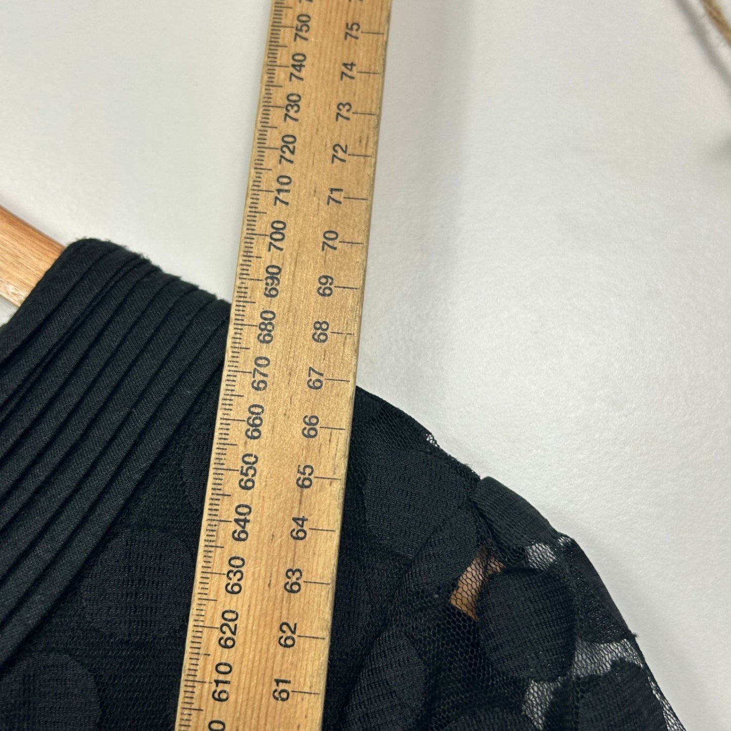 Boo Radley Women's Black  Short Sleeve Sheer Overlay Polka Dot Blouse Size 12 14 Large