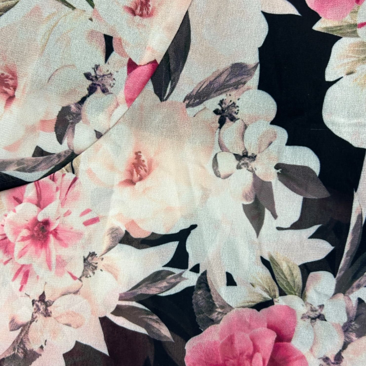 YOU+ALL Black Pink Floral Wide Leg Baggy Pants Size 22