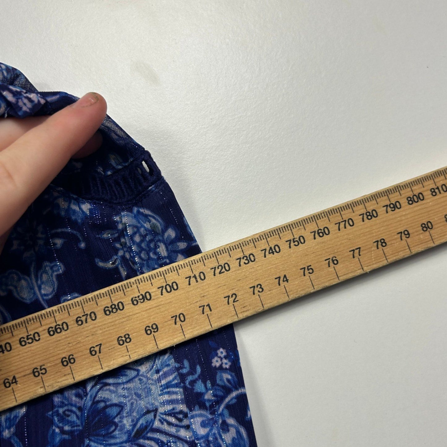 Just Jeans  Blue Pink Floral  Boho Peasant Top Blouse Size 14