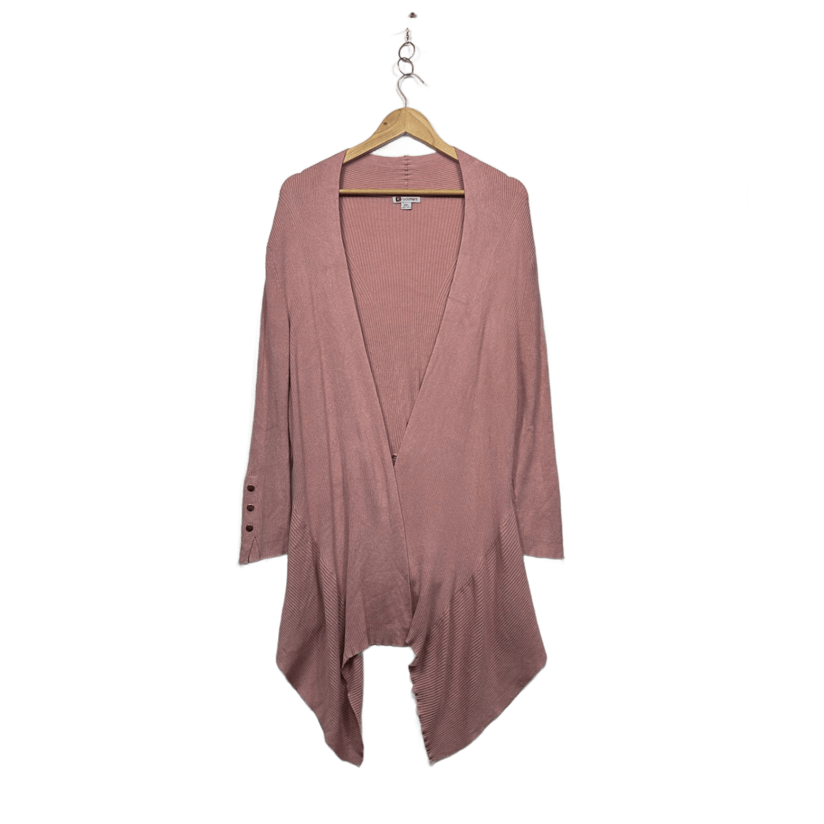 Rockmans Dusky Pink Open Front Longline Cardigan Size 18 2XL