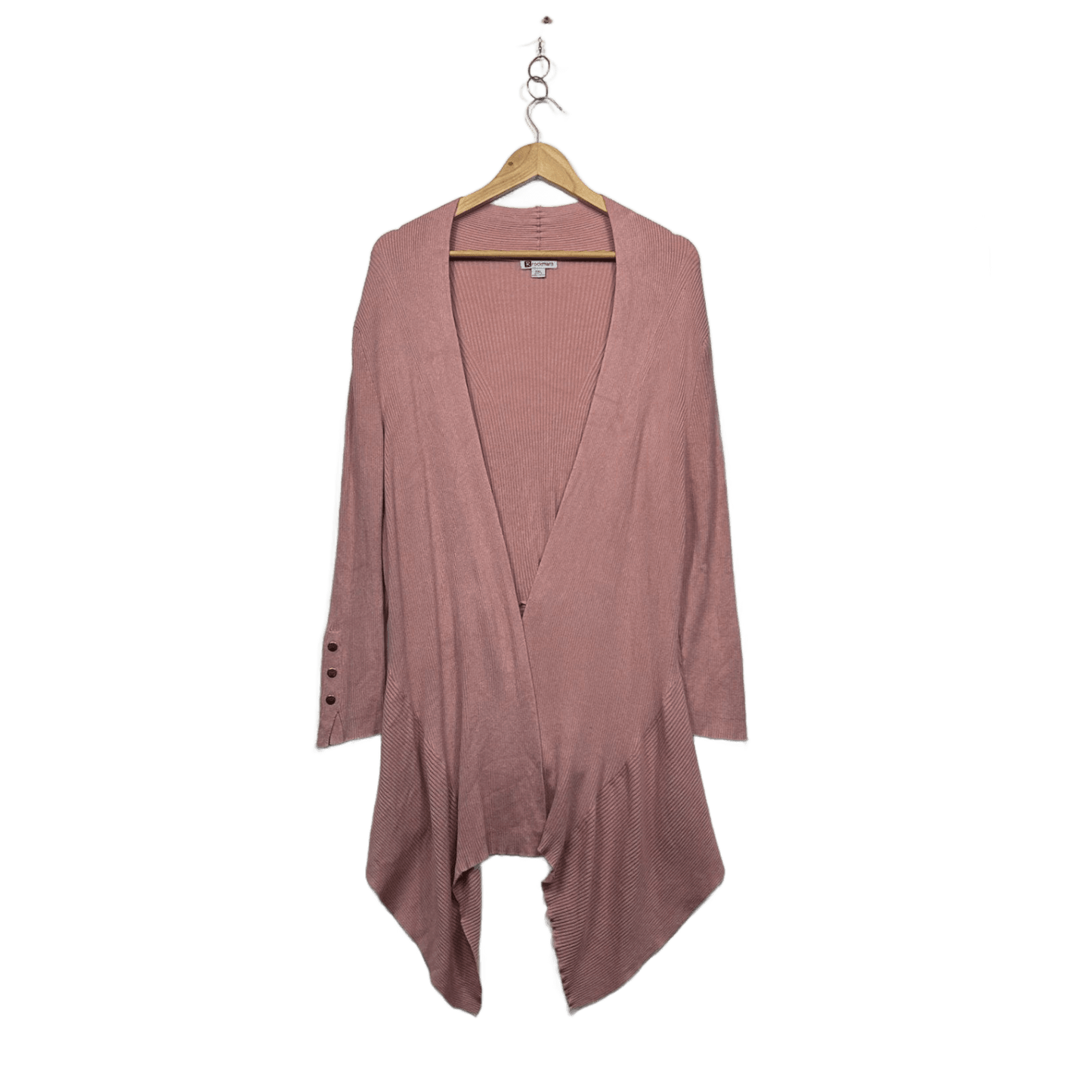 Rockmans Dusky Pink Open Front Longline Cardigan Size 18 2XL