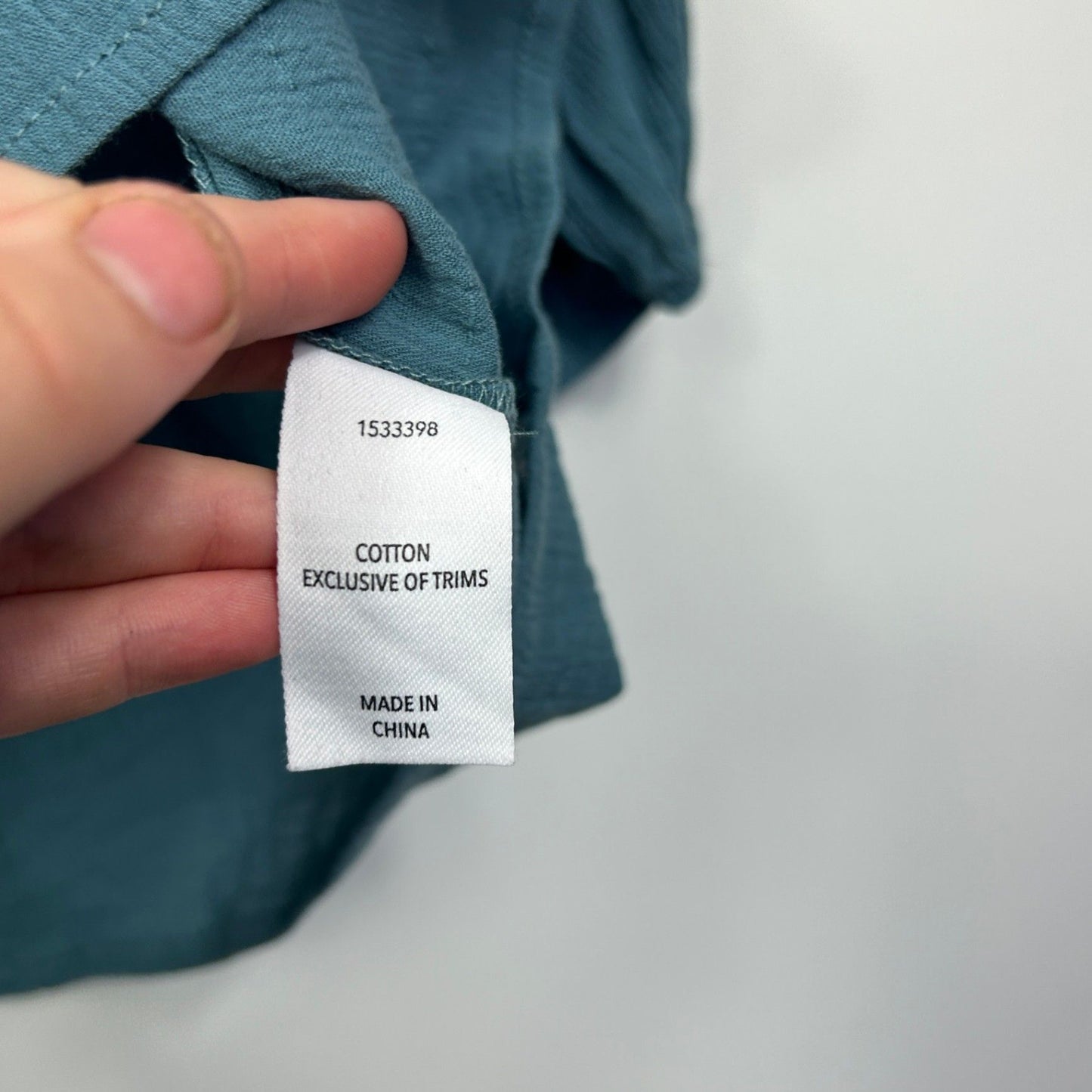 &me Teal Blue Cotton Long Sleeve V Neck Top Blouse Size 14