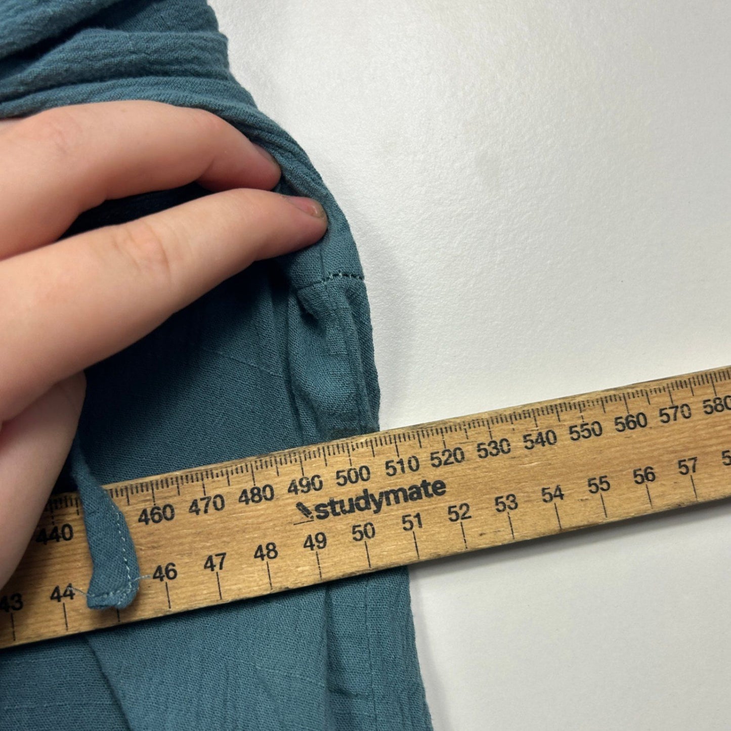 &me Teal Blue Cotton Long Sleeve V Neck Top Blouse Size 14