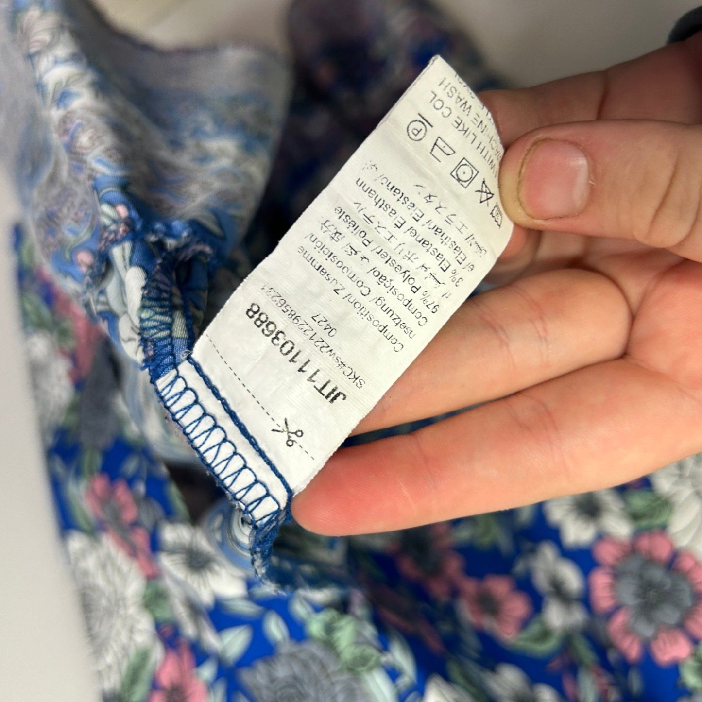 Emery Rose Blue Short Sleeve Boho Floral Maxi Dress Size L 14