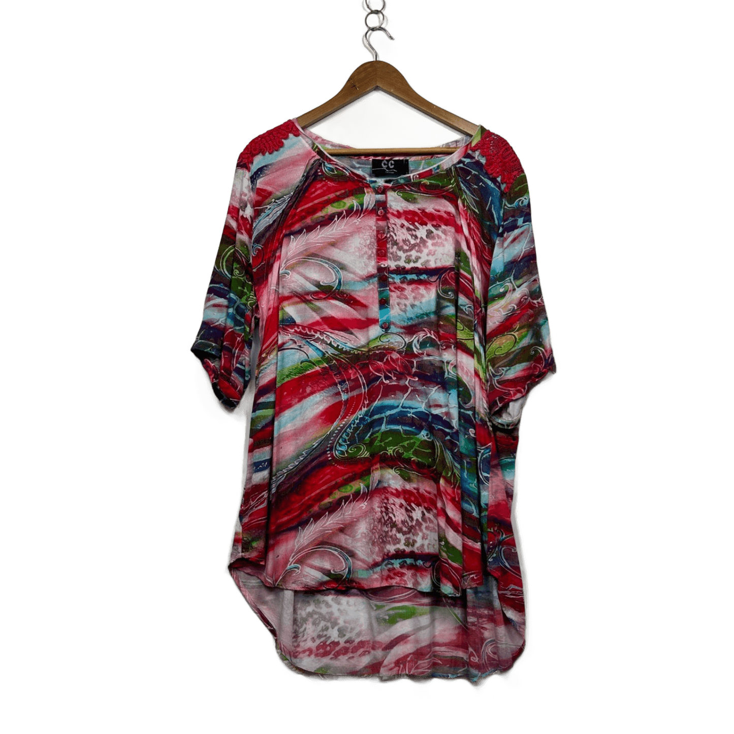 CC Collection Women's Multicoloured Tunic Top Blouse Size  14 16