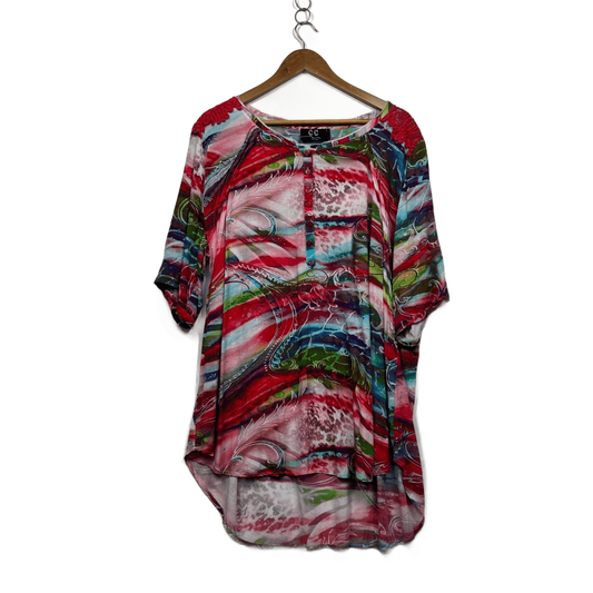 CC Collection Women's Multicoloured Tunic Top Blouse Size  14 16