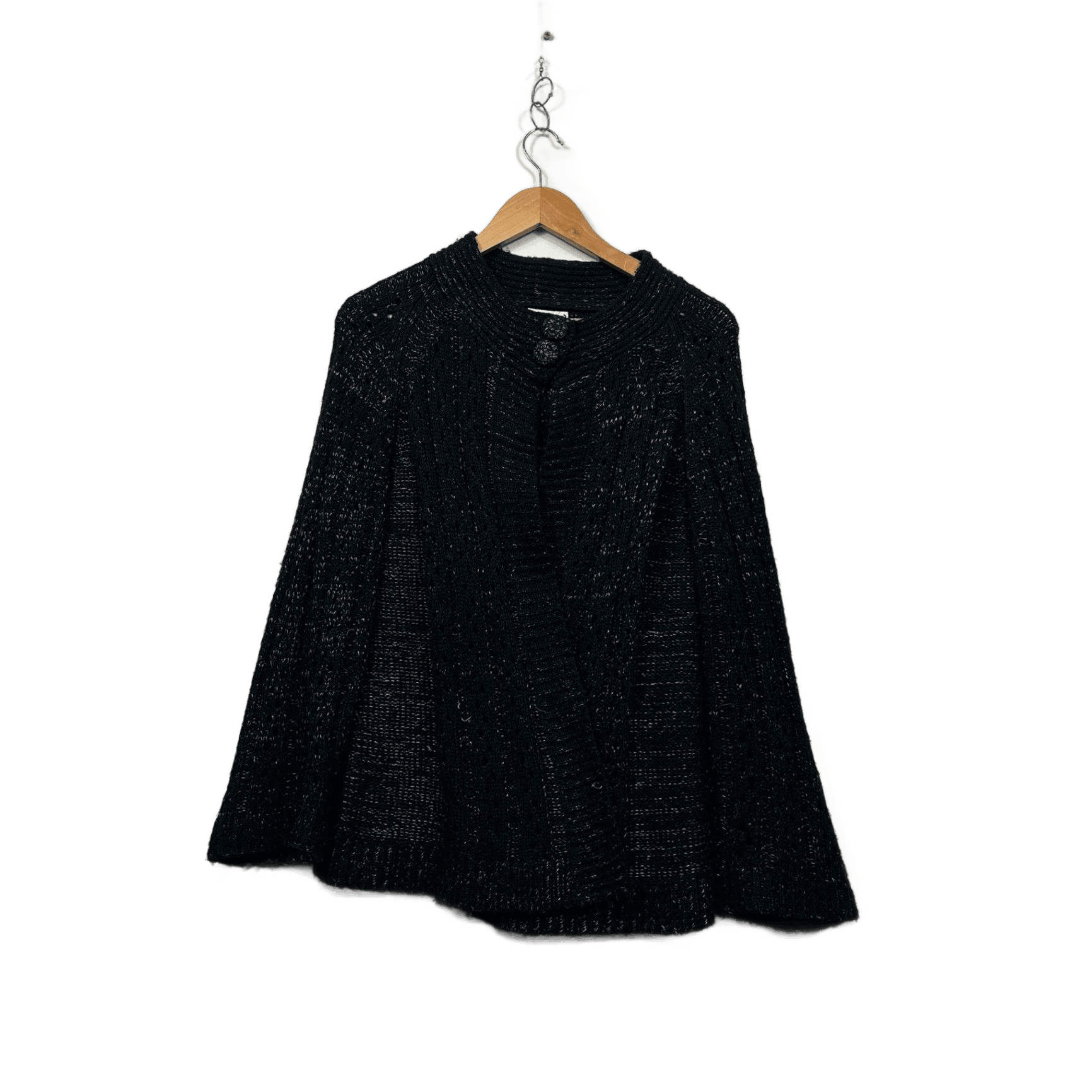 Millers Black Metallic Cape Cardigan Jumper Size XL 16