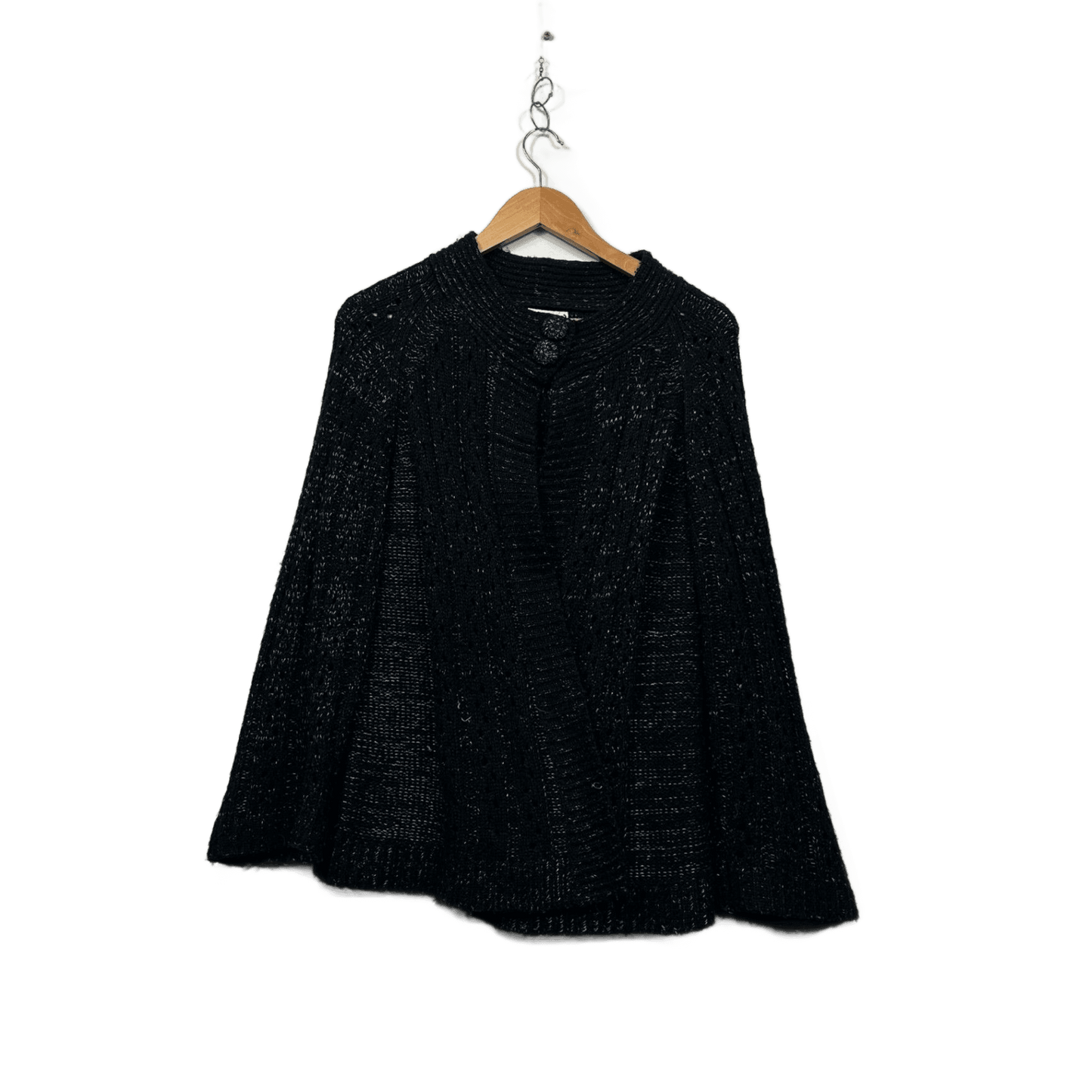 Millers Black Metallic Cape Cardigan Jumper Size XL 16